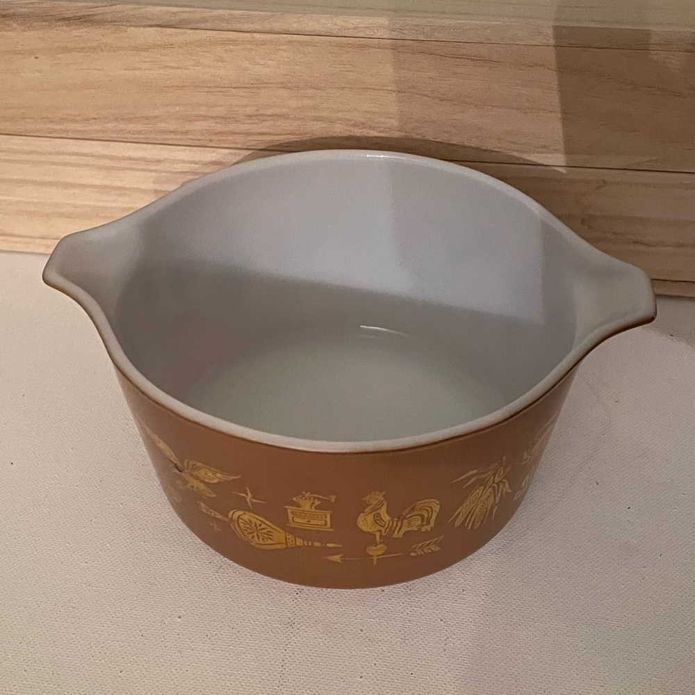 PYREX VINTAGE EARLY AMERICAN PATTERN 1 QT 473 - Picture 9 of 10